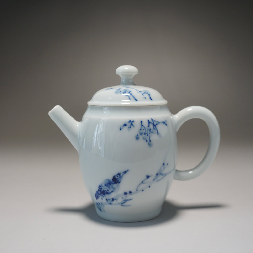 Qinghua Bird on Branch Jingdezhen Porcelain Teapot 青花写意小高仕壶 70ml