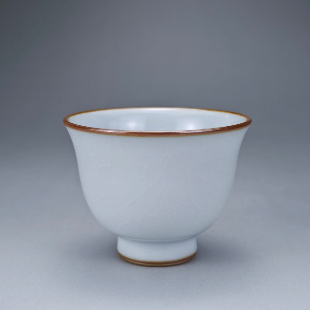 75ml Moon White Ruyao Teacup, 月白汝窑茶杯