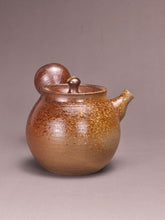 Load image into Gallery viewer, Wood Fired Tall Side Handle Nixing Teapot by Li Wenxin 李文新柴烧坭兴高侧把壶 115ml
