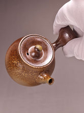 Load image into Gallery viewer, Wood Fired Tall Side Handle Nixing Teapot by Li Wenxin 李文新柴烧坭兴高侧把壶 115ml
