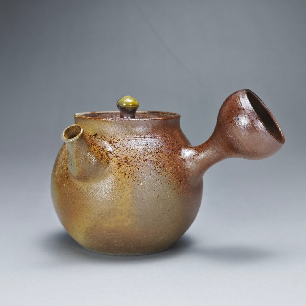 Wood Fired Tall Side Handle Nixing Teapot by Li Wenxin 李文新柴烧坭兴高侧把壶 115ml