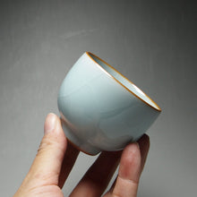 Load image into Gallery viewer, 80ml Straight Wall Royal Jade Ruyao Teacup 汝窑御青直立杯
