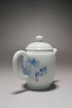 Load image into Gallery viewer, Qinghua Orchid Jingdezhen Fine Porcelain Teapot by Master KuangShi 青花匡石手绘高士壶-兰花 85ml
