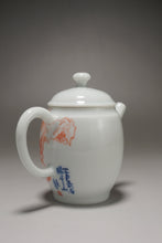 Load image into Gallery viewer, Qinghua Bird Jingdezhen Fine Porcelain Teapot by Master KuangShi 青花匡石手绘高士壶-乌鸦奇石 85ml
