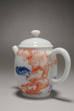 Load image into Gallery viewer, Qinghua Bird Jingdezhen Fine Porcelain Teapot by Master KuangShi 青花匡石手绘高士壶-乌鸦奇石 85ml
