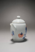 Load image into Gallery viewer, Qinghua Persimmon Jingdezhen Fine Porcelain Teapot by Master KuangShi 青花匡石手绘高士壶-柿子 85ml
