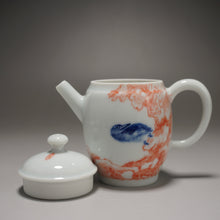Load image into Gallery viewer, Qinghua Bird Jingdezhen Fine Porcelain Teapot by Master KuangShi 青花匡石手绘高士壶-乌鸦奇石 85ml
