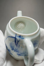 Load image into Gallery viewer, Qinghua Orchid Jingdezhen Fine Porcelain Teapot by Master KuangShi 青花匡石手绘高士壶-兰花 85ml
