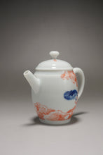 Load image into Gallery viewer, Qinghua Bird Jingdezhen Fine Porcelain Teapot by Master KuangShi 青花匡石手绘高士壶-乌鸦奇石 85ml
