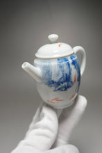 Load image into Gallery viewer, Qinghua Koi Jingdezhen Fine Porcelain Teapot by Master KuangShi 青花匡石手绘高士壶-锦鲤 85ml
