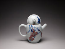 Load image into Gallery viewer, Qinghua Youlihong Gourd Motif Jingdezhen Porcelain Teapot 青花釉里红高仕壶（葫芦) 85ml
