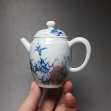 Load image into Gallery viewer, Qinghua Youlihong Bamboo Motif Jingdezhen Porcelain Teapot 青花釉里红高仕壶 85ml
