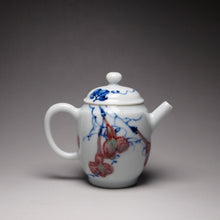 Load image into Gallery viewer, Qinghua Youlihong Gourd Motif Jingdezhen Porcelain Teapot 青花釉里红高仕壶（葫芦) 85ml
