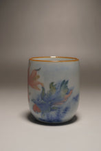 Load image into Gallery viewer, 90ml Qinghua Two Goldfish Moon White Ruyao Teacup 月白青花金鱼杯
