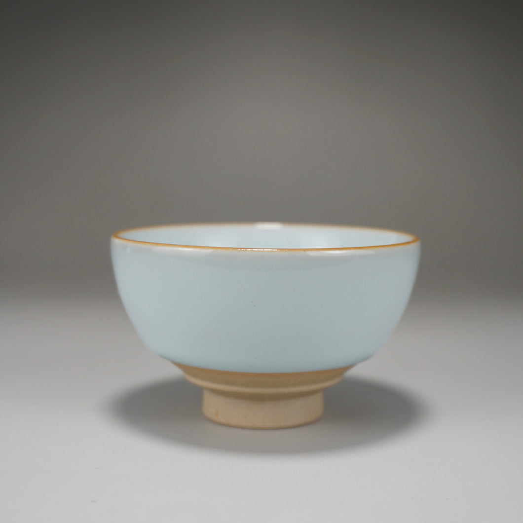 90ml Azure Ruyao Flat Top Teacup 御青平口盏