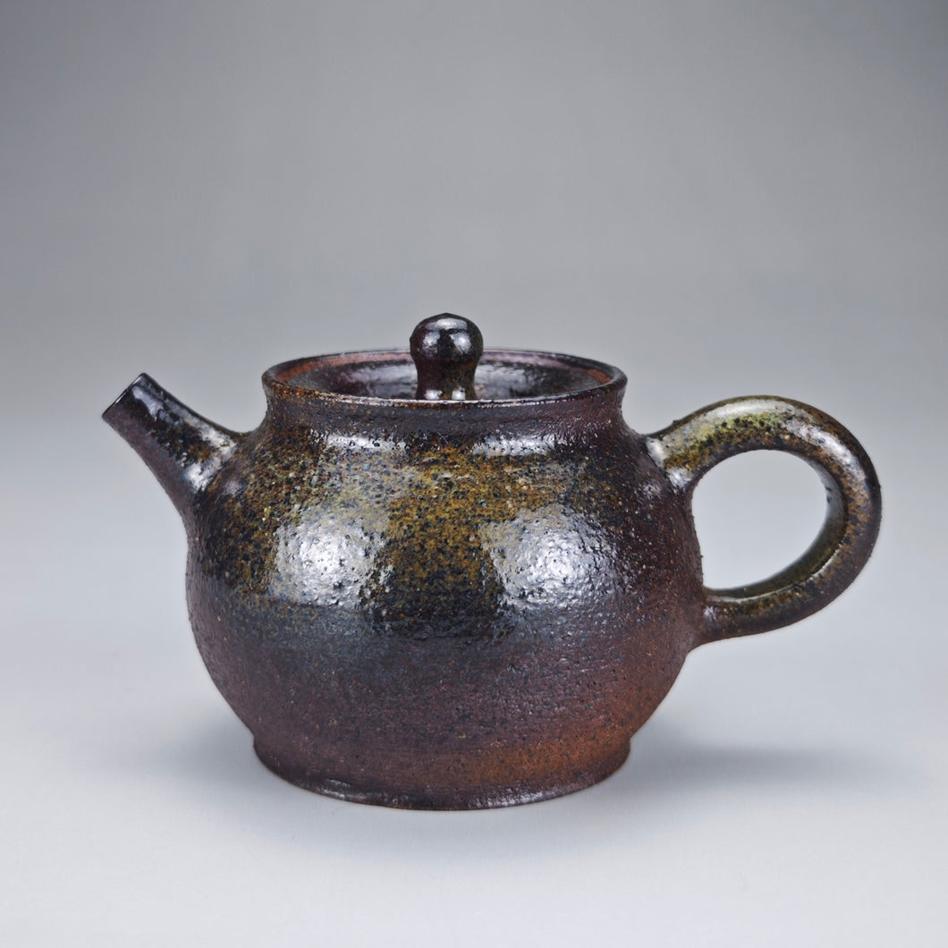 Wood Fired Elegant Nixing Teapot by Li Wenxin 李文新柴烧扁壶 90ml