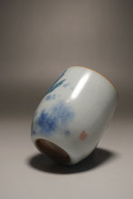 Load image into Gallery viewer, 90ml Qinghua Goldfish Moon White Ruyao Teacup 月白青花金鱼杯
