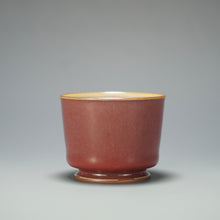 Load image into Gallery viewer, Red Ruyao Yuantong Teacup by Shan Kilns 善窑汝窑霁红圆筒杯 85ml
