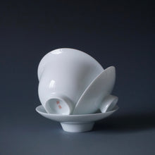 Load image into Gallery viewer, 110ml Classic Jingdezhen Porcelain Gaiwan with Brown Rim 甜白小福圆盖碗

