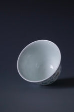 Load image into Gallery viewer, Wood Fired Doucai Flowers Jingdezhen Porcelain Teacup 柴窑斗彩菊花杯 90ml
