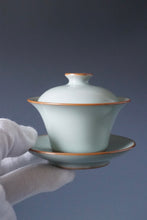 Load image into Gallery viewer, Azure Ruyao Sancai Gaiwan by Shan Kilns 善窑天青汝窑三才盖碗
