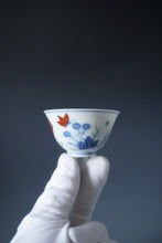 Load image into Gallery viewer, Doucai Butterflies Jingdezhen Porcelain Teacup 斗彩花蝶仿古杯 70ml
