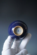 Load image into Gallery viewer, 120ml Jilan Blue Ruyao Chicken Heart Teacup 善窑汝窑霁蓝鸡心杯
