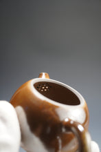 Load image into Gallery viewer, Wood Fired Ringlid Xishi Nixing Teapot by Li Wenxin 李文新柴烧坭兴壶 130ml
