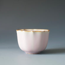 Load image into Gallery viewer, 75ml Pink Ruyao Lobed Teacup by Shan Kilns 善窑粉红汝窑杯
