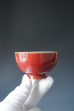 Load image into Gallery viewer, Red Ruyao Chicken Heart Teacup Style 2 by Shan Kilns 善窑汝窑霁红鸡心杯 105ml
