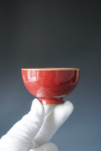 Load image into Gallery viewer, Red Ruyao Chicken Heart Teacup Style 2 by Shan Kilns 善窑汝窑霁红鸡心杯 105ml
