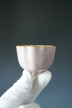 Load image into Gallery viewer, 75ml Pink Ruyao Lobed Teacup by Shan Kilns 善窑粉红汝窑杯
