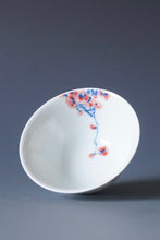 Load image into Gallery viewer, 60ml Qinghua Plum Blossoms Jingdezhen Porcelain Teacup by KuangShi 青花匡石手绘梅花杯
