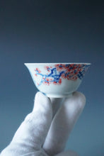 Load image into Gallery viewer, 60ml Qinghua Plum Blossoms Jingdezhen Porcelain Teacup by KuangShi 青花匡石手绘梅花杯
