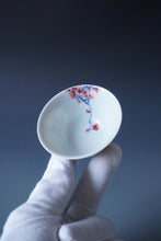 Load image into Gallery viewer, 60ml Qinghua Plum Blossoms Jingdezhen Porcelain Teacup by KuangShi 青花匡石手绘梅花杯
