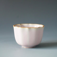Load image into Gallery viewer, Pink Ruyao Lobed Teacup by Shan Kilns 善窑粉红汝窑荷叶杯 70ml
