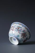 Load image into Gallery viewer, Wood Fired Doucai Eight Immortals Jingdezhen Porcelain Teacup 柴窑斗彩八仙杯 125ml
