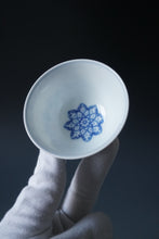 Load image into Gallery viewer, Wood Fired Doucai Flower Buds Jingdezhen Porcelain Teacup 柴窑斗彩花苞纹样杯 100ml
