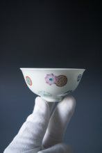Load image into Gallery viewer, Wood Fired Doucai Hydrangea Jingdezhen Porcelain Teacup 柴窑斗彩绣球花杯 110ml
