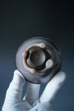 Load image into Gallery viewer, 100ml Dripping Smoky Ruyao Teacup by KengKou Studio 坑口烧汝窑烟紫流釉杯
