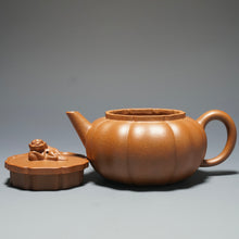Load image into Gallery viewer, Fully Handmade Jiangponi Jingwen Lion Head Yixing Teapot by Feng Tao 全手工冯涛降坡泥筋纹小绣狮 145ml
