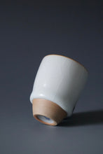 Load image into Gallery viewer, 55ml Shan Kilns Dripping Moon White Ruyao Tall Teacup 善窑汝窑月白流釉杯
