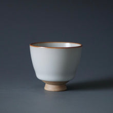 Load image into Gallery viewer, 65ml Shan Kilns Dripping Moon White Ruyao Teacup 善窑汝窑月白流釉杯
