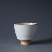 Load image into Gallery viewer, 65ml Shan Kilns Dripping Moon White Ruyao Teacup 善窑汝窑月白流釉杯

