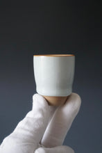 Load image into Gallery viewer, 55ml Shan Kilns Dripping Moon White Ruyao Tall Teacup 善窑汝窑月白流釉杯
