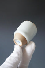 Load image into Gallery viewer, 55ml Shan Kilns Dripping Moon White Ruyao Tall Teacup 善窑汝窑月白流釉杯

