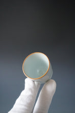 Load image into Gallery viewer, 55ml Shan Kilns Dripping Moon White Ruyao Tall Teacup 善窑汝窑月白流釉杯
