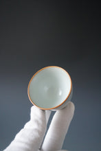 Load image into Gallery viewer, 65ml Shan Kilns Dripping Moon White Ruyao Teacup 善窑汝窑月白流釉杯
