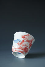 Load image into Gallery viewer, 85ml Qinghua Bird and Rock Porcelain Teacup by KuangShi 青花匡石鸟石迎春杯
