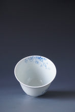 Load image into Gallery viewer, 90ml Qinghua Plum Blossoms Porcelain Teacup by KuangShi 青花匡石梅花清影杯
